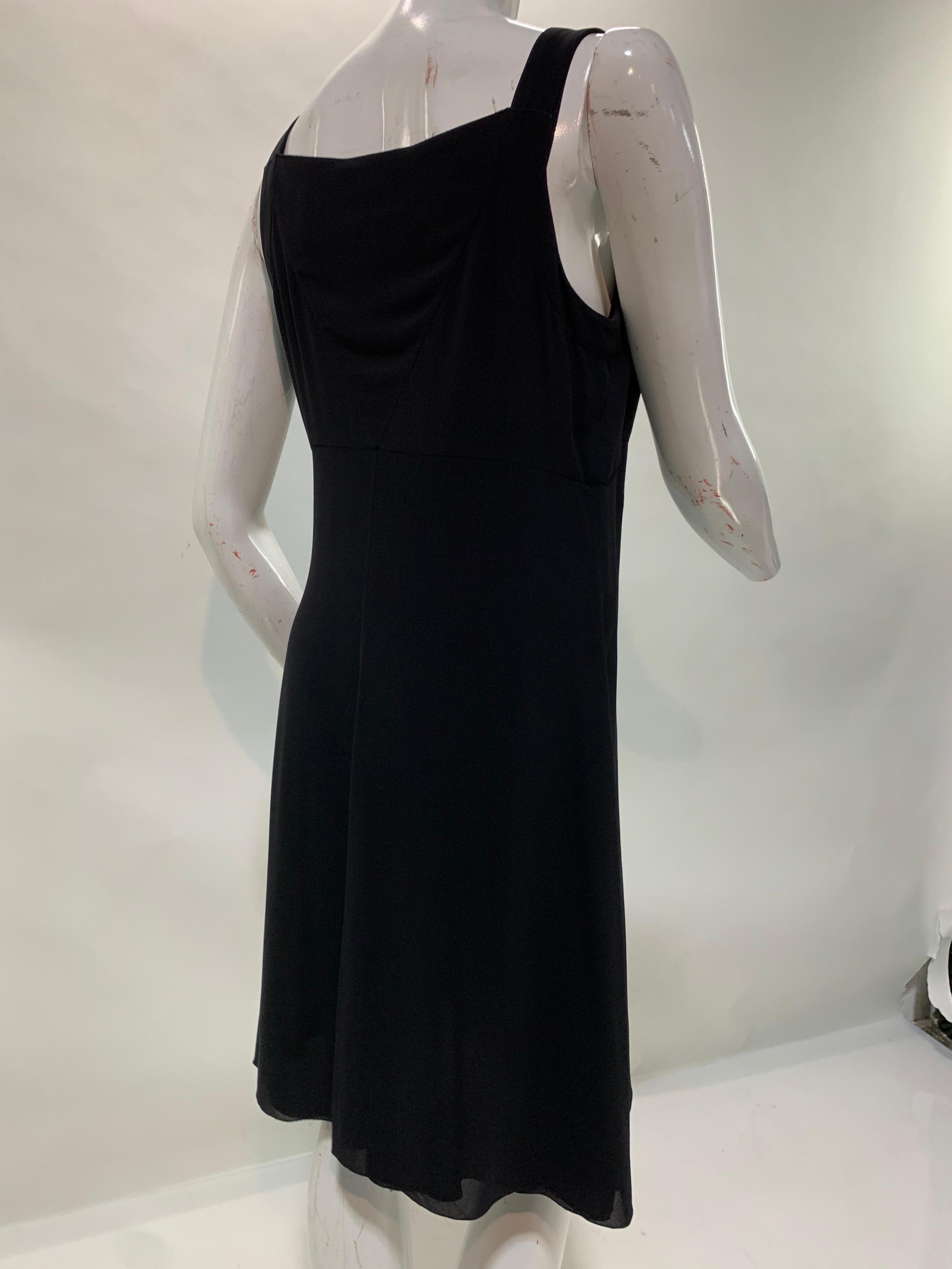 1997 Chanel by Lagerfeld Black 2-Piece Slip and Button Down Crepe Dress Ensemble In Excellent Condition In Gresham, OR