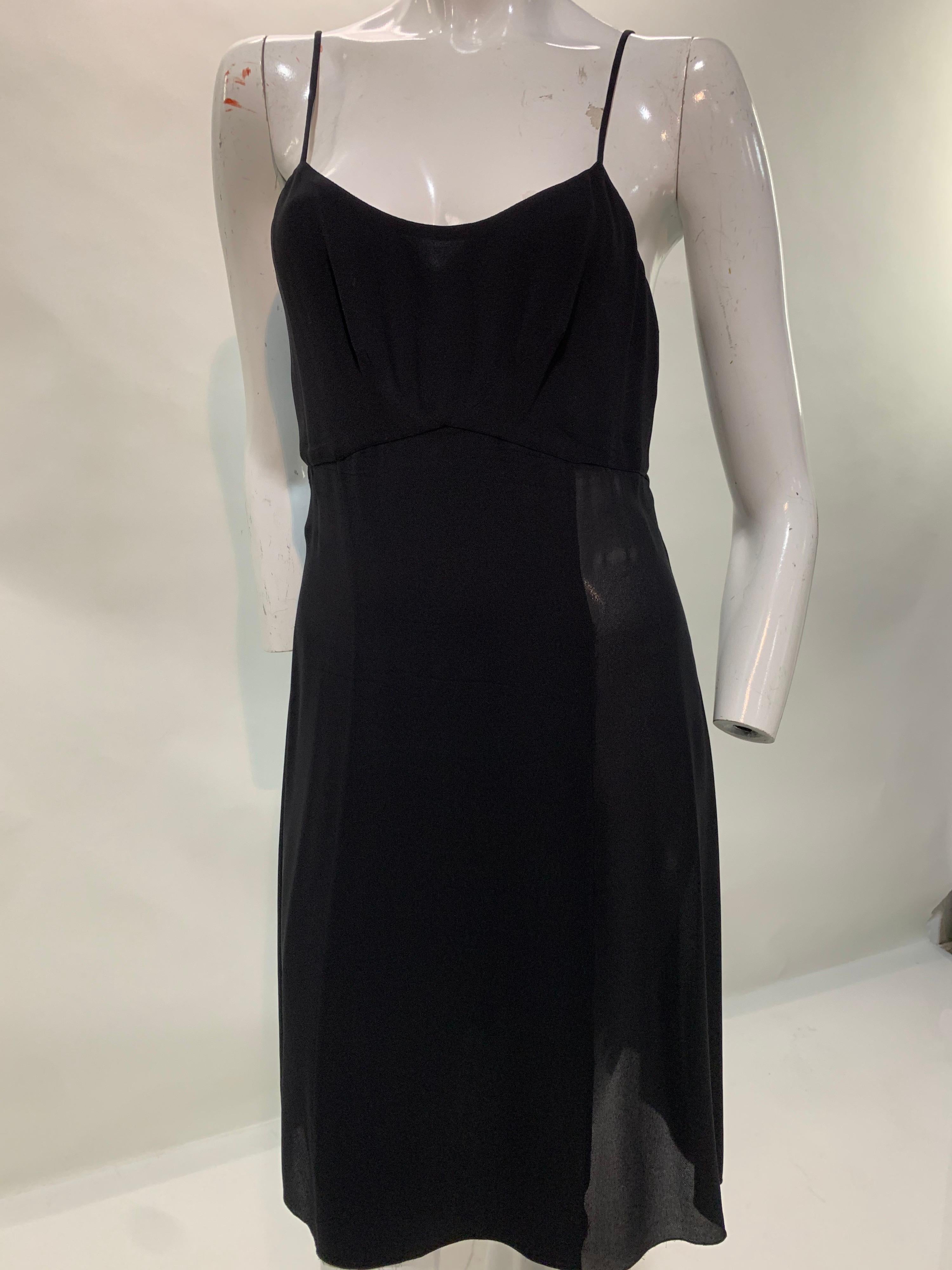 1997 Chanel by Lagerfeld Black 2-Piece Slip and Button Down Crepe Dress Ensemble 2