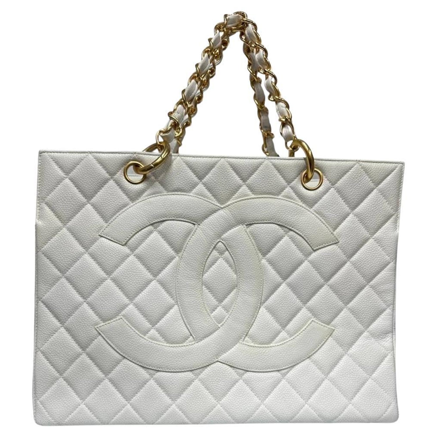 Chanel Vintage Mademoiselle Chain Shopping Tote Caviar Small at 1stDibs
