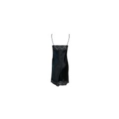 F/W 1997 Christian Dior by John Galliano Black Lace Satin Mini Dress