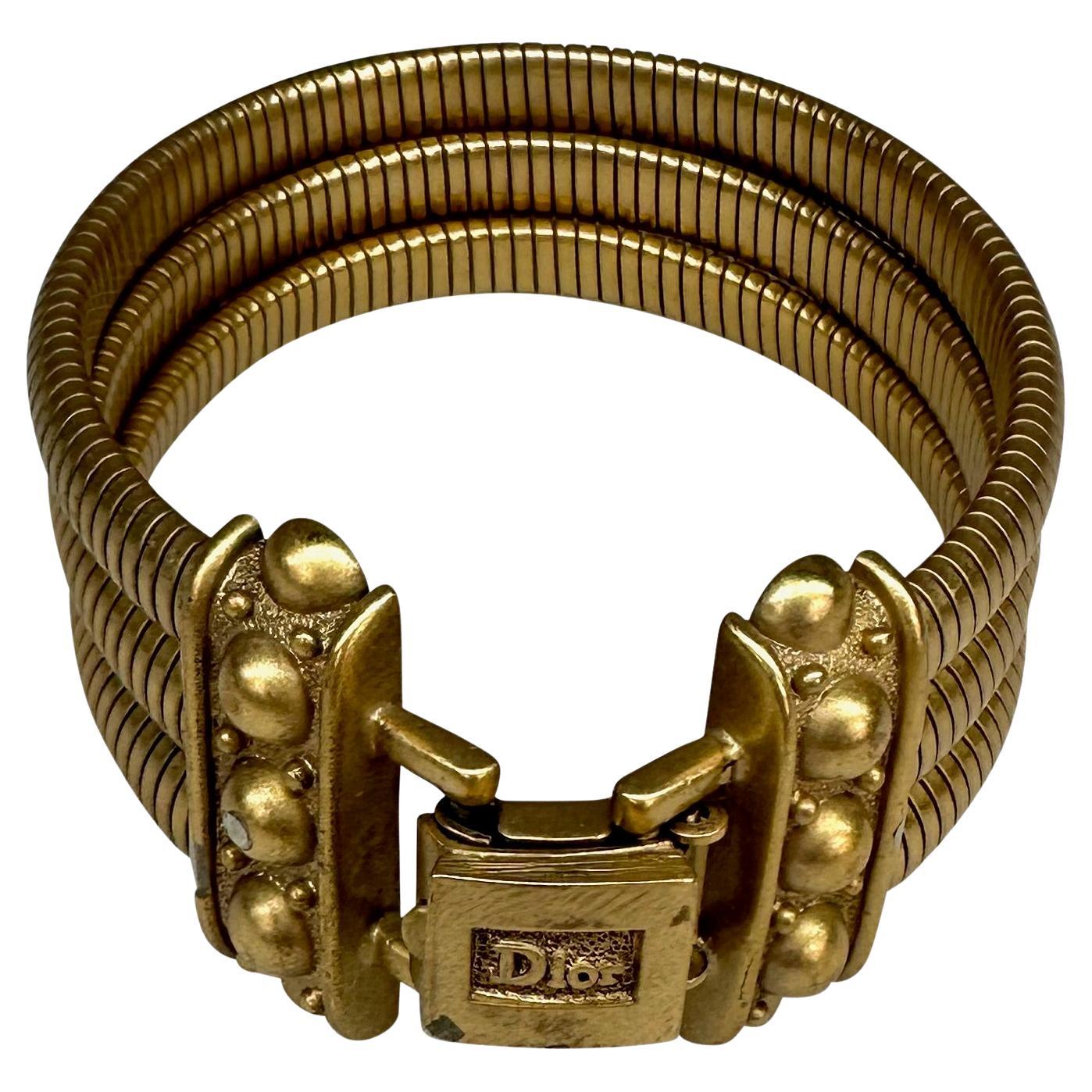 1997 Christian Dior by John Galliano Bronze Coil Bracelet For Sale