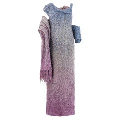 1997 Christian Lacroix Haute Couture Strickkleid in Flieder und Blau aus Flieder und Blau