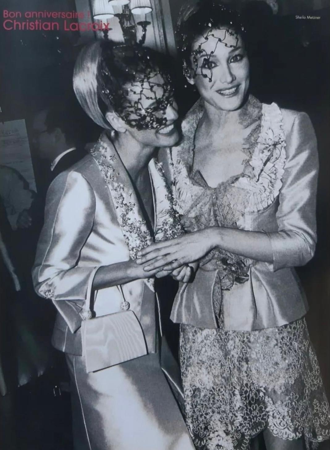 1997 Christian Lacroix Haute Couture: abito e giacca in pizzo blu da passerella in vendita 5