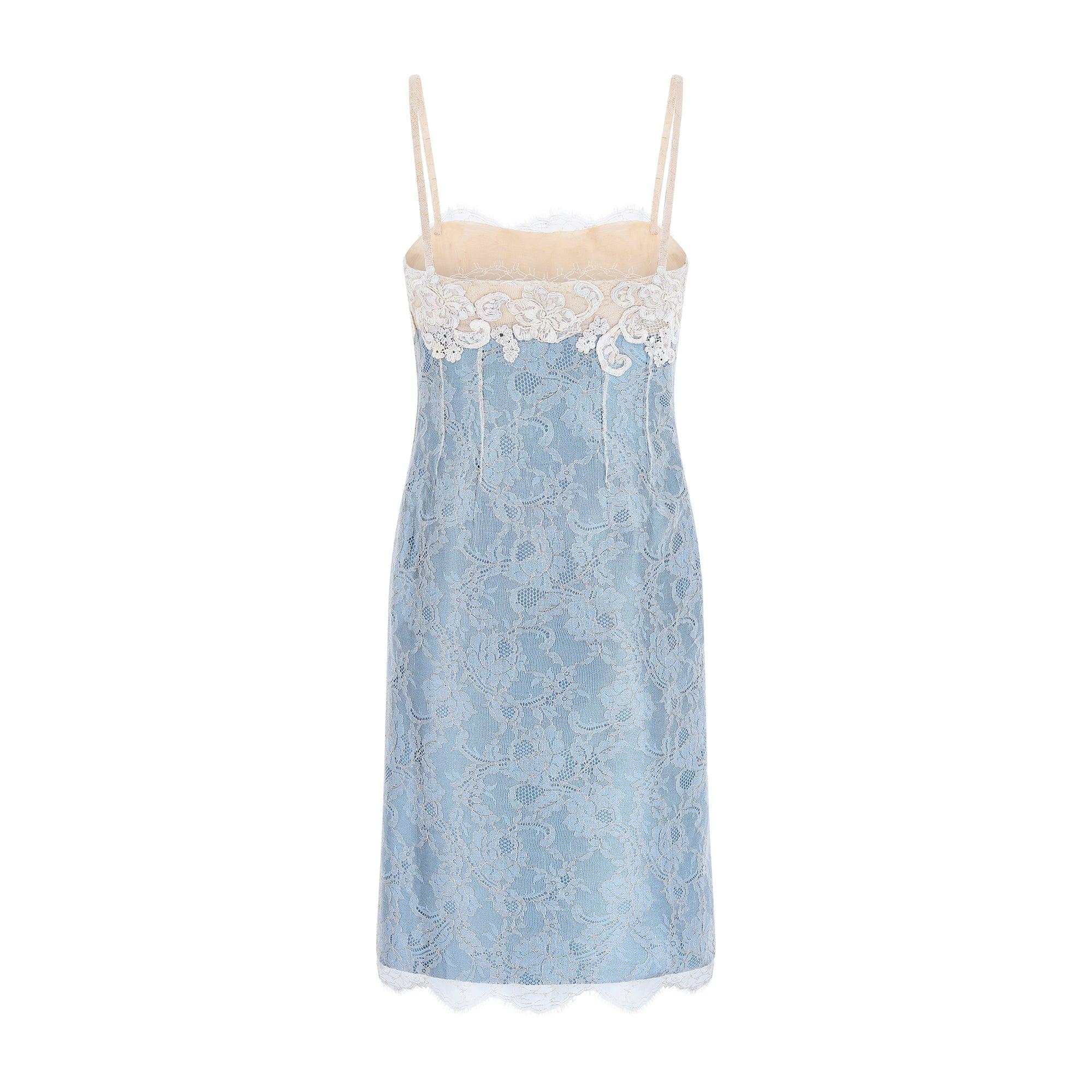 Donna 1997 Christian Lacroix Haute Couture: abito e giacca in pizzo blu da passerella in vendita