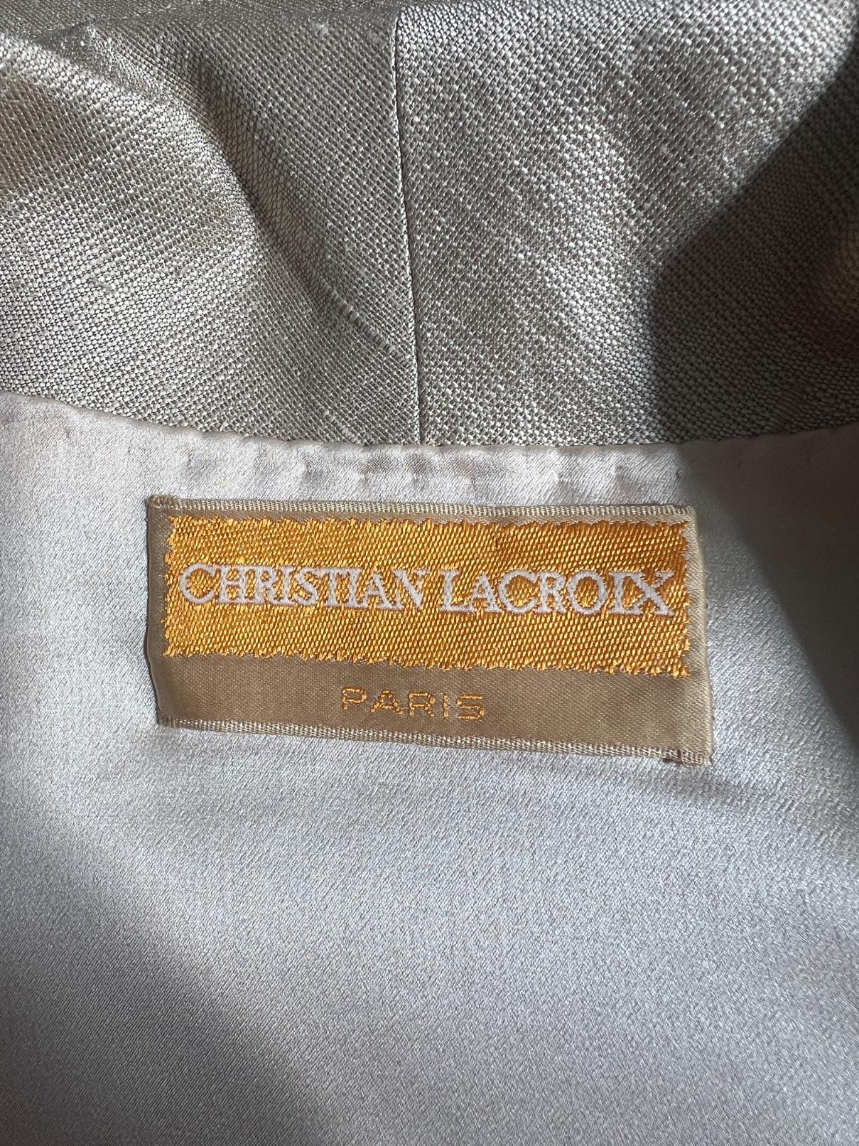 1997 Christian Lacroix Haute Couture: abito e giacca in pizzo blu da passerella in vendita 2