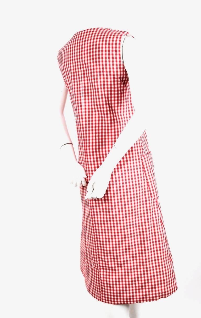 Red 1997 COMME DES GARCONS red gingham padded dress 'BODY MEETS DRESS'