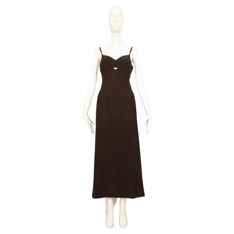 1997 DOLCE and GABBANA espresso brown long dress with bustier bodice For  Sale at 1stDibs