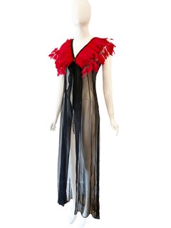1997 Dolce & Gabbana Feathered Sheer Evening Jacket