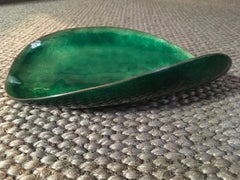 1997, Gabriella Gabrini Italian Artist De Poli Pupil Green Enameled Copper Bowl