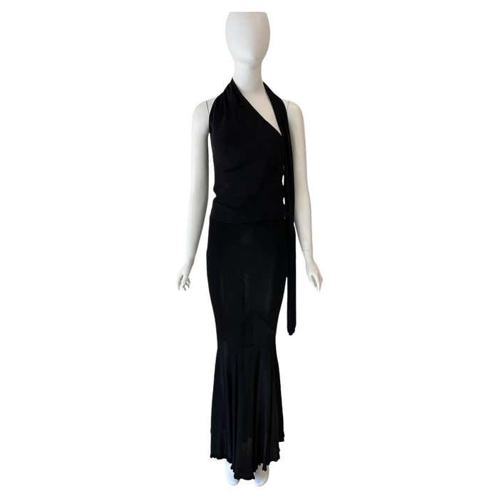 1997 GIVENCHY by Galliano skirt and halter fringe top / open back at ...