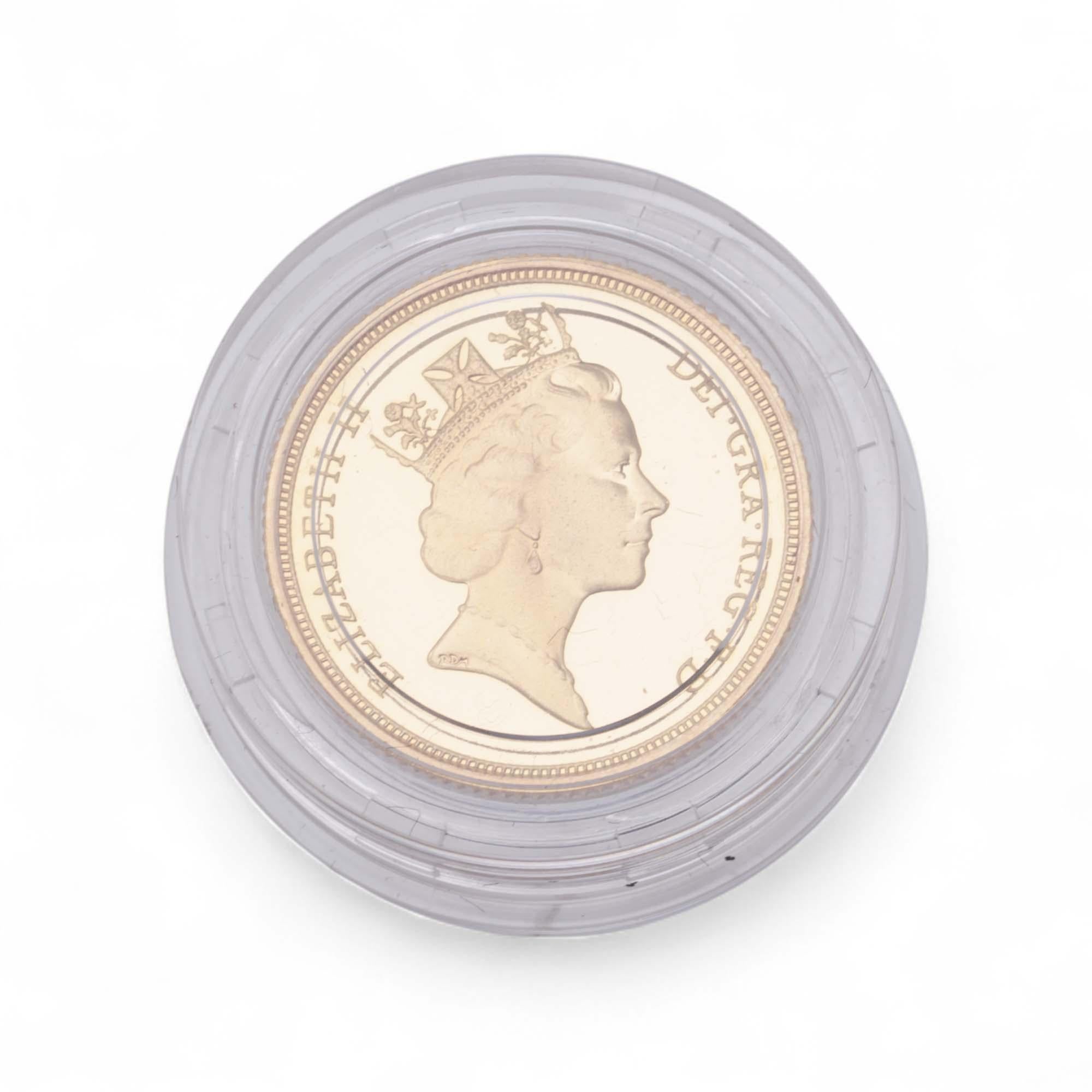 1997 Gold Proof Sovereign – Original Royal Mint Presentation Box & Certificate For Sale 3