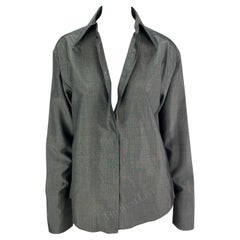 1997 Gucci by Tom Ford - Top a maniche lunghe in seta grigia - Up & Up