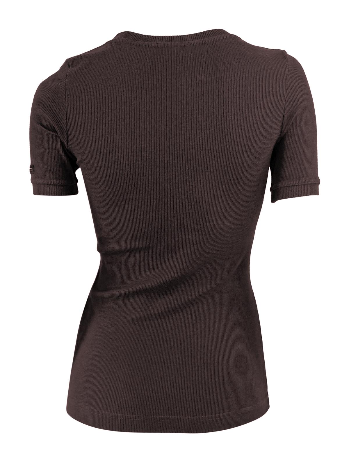 Women's 1997 Gucci by Tom Ford Ribbed Brown Stretch Logo T-Shirt Top For Sale