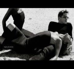 S/S 1997 Gucci by Tom Ford Runway Ad Black Strapless Bodycon Mini Dress