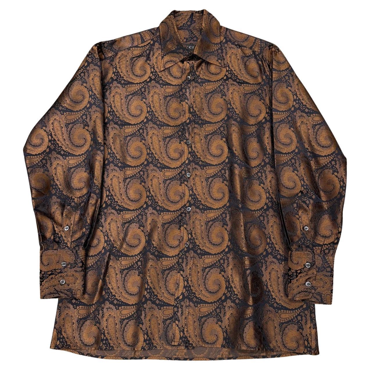 1997 Gucci by Tom Ford runway paisley shirt For Sale