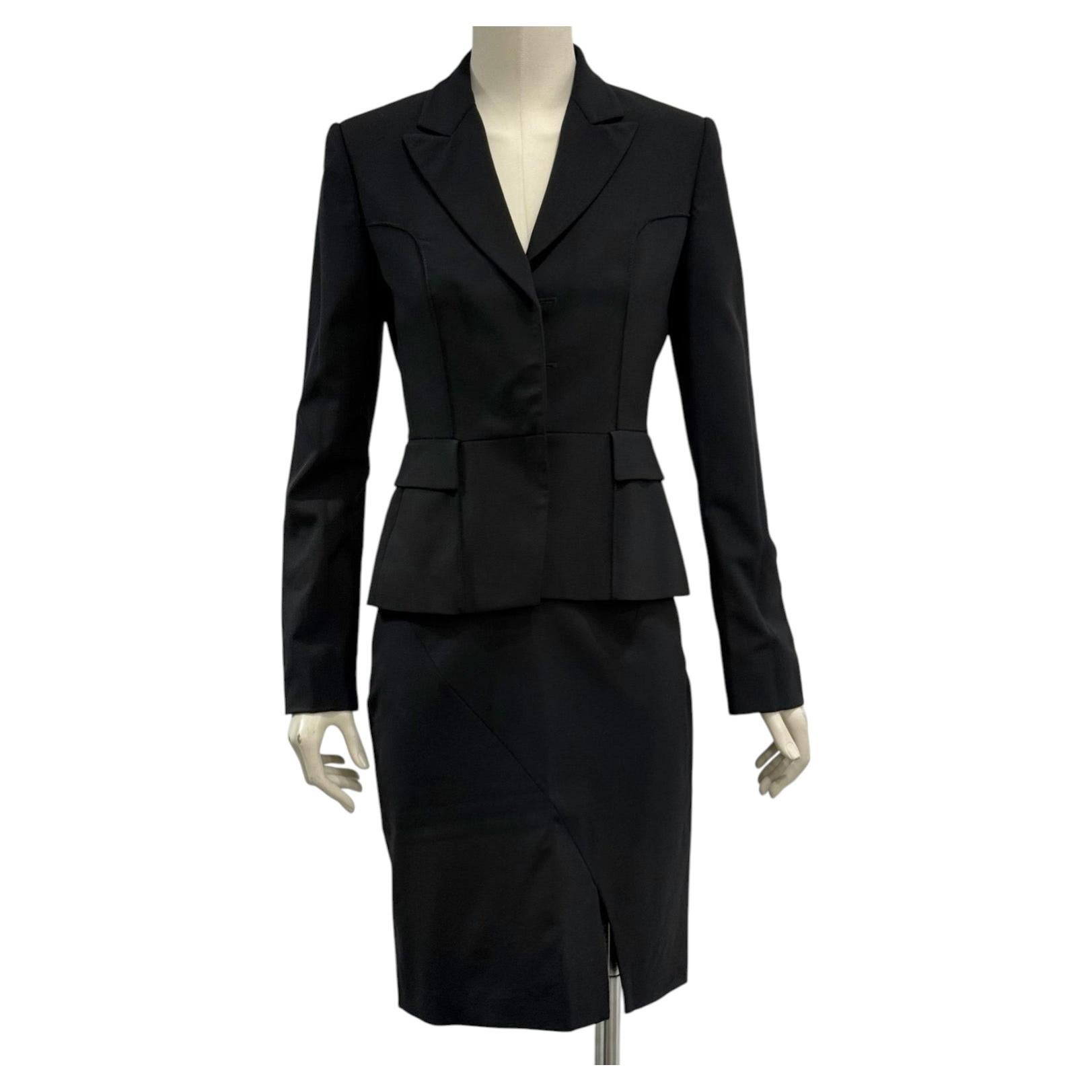 1997 Gucci by Tom Ford runway wool tailored skirt suit