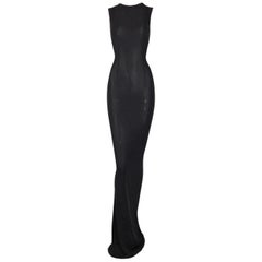1997 Gucci by Tom Ford Semi-Sheer Extra Long Black Tank Dress 42