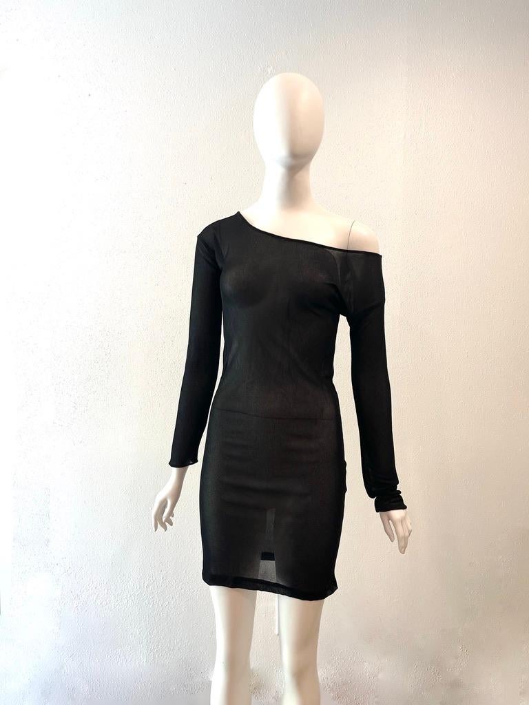 1997 Gucci by Tom Ford Sheer long sleeve sheer black dress 
Condition: Excellent
Has stretch
Size size 44 fits current S/M