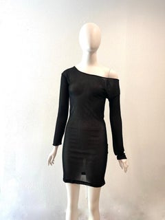 1997 Gucci by Tom Ford Sheer long sleeve sheer black dress