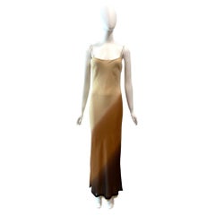 1997 Gucci by Tom Ford Sheer Nude & Brown Ombre Silk Slip Dress