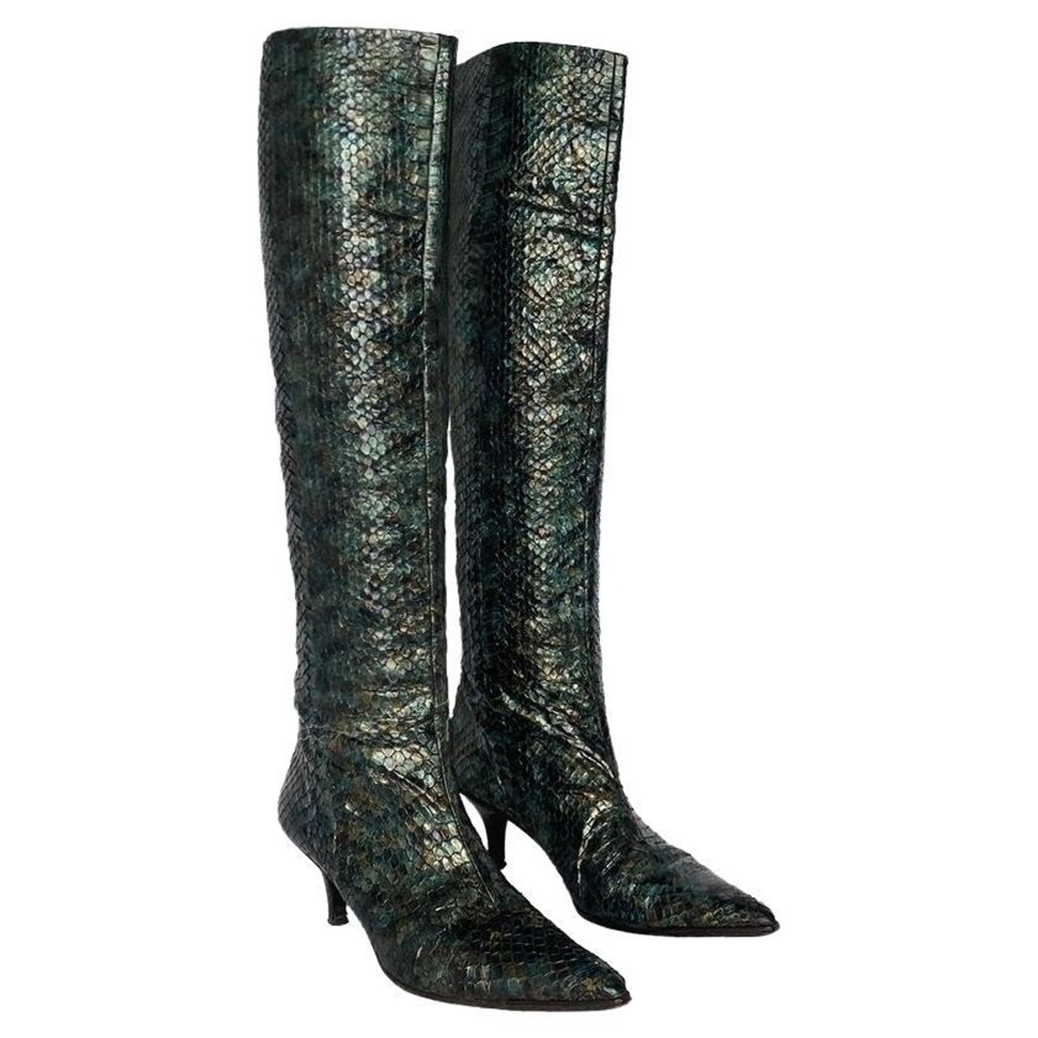 Gucci Snakeskin - 7 For Sale on 1stDibs gucci boots snake, gucci snake print boots, gucci boots with snake on bottom