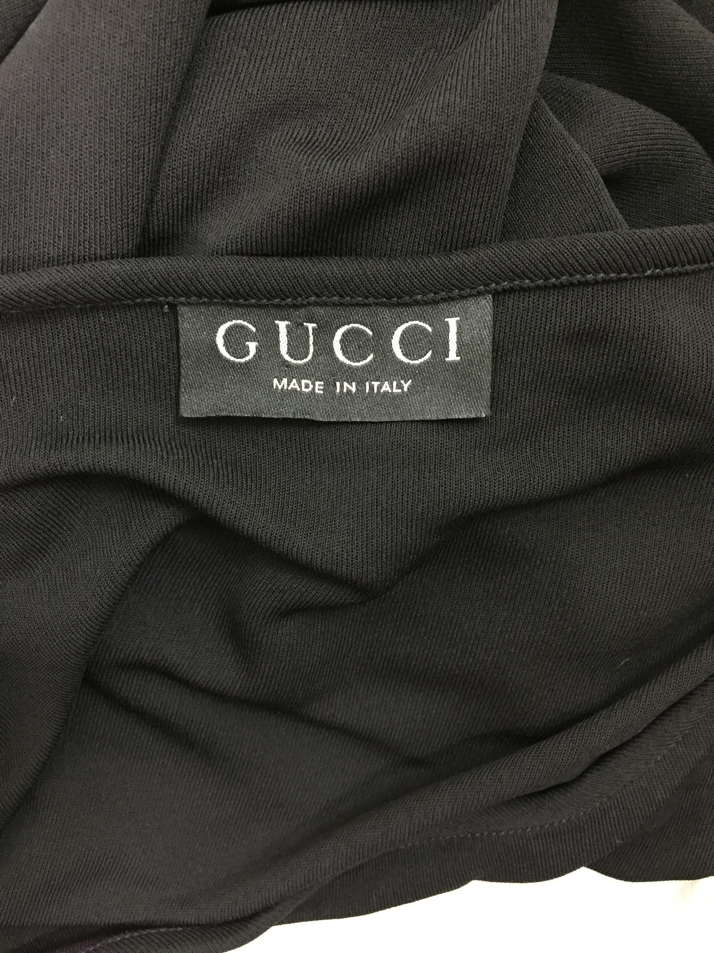 1997 Gucci Tom Ford Black Bateau Wide Neck Slinky Midi Dress In Good Condition In Yukon, OK