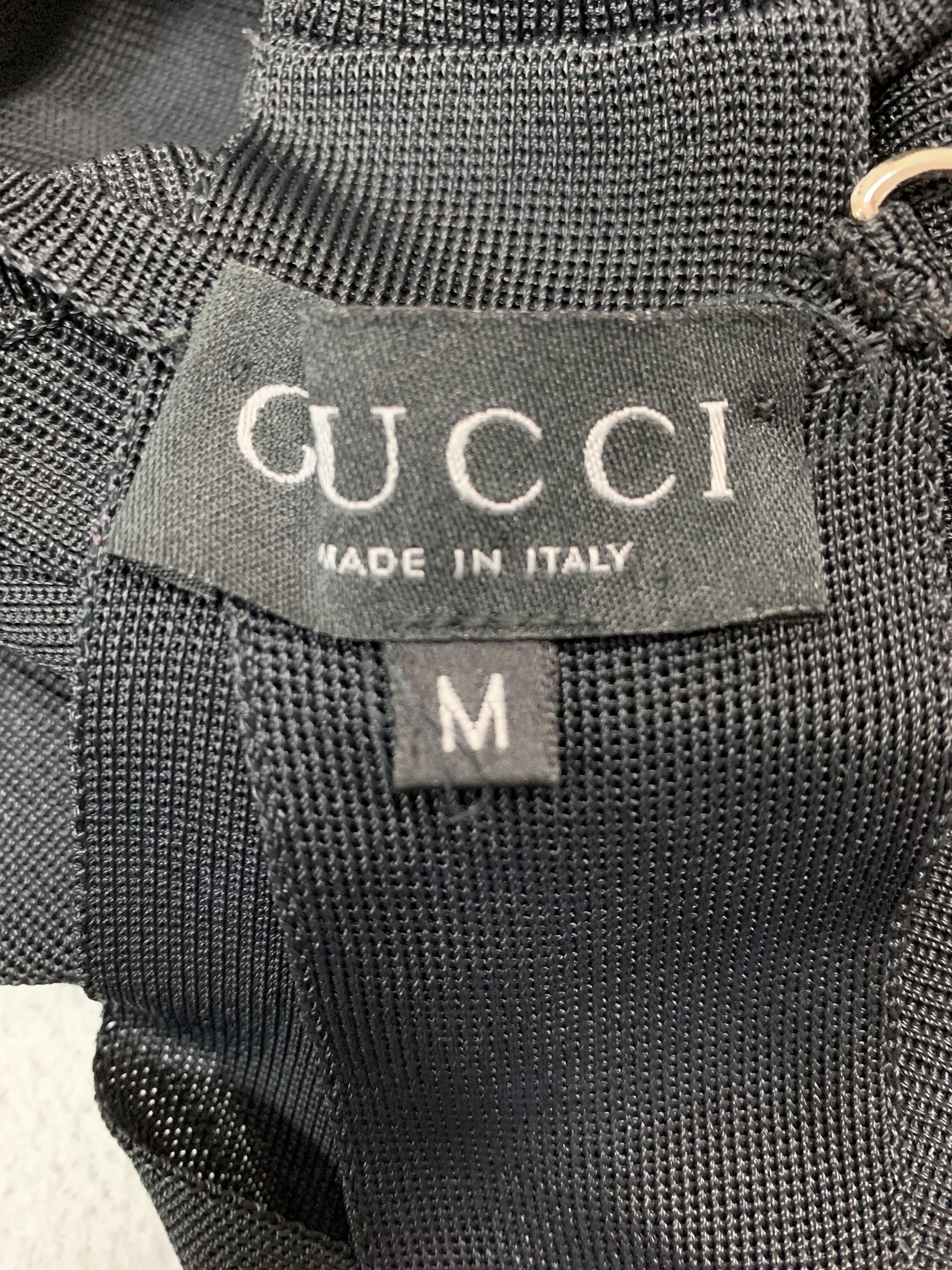 Women's 1997 Gucci Tom Ford Sheer Black T-Back Crop Top & Long Skirt Set
