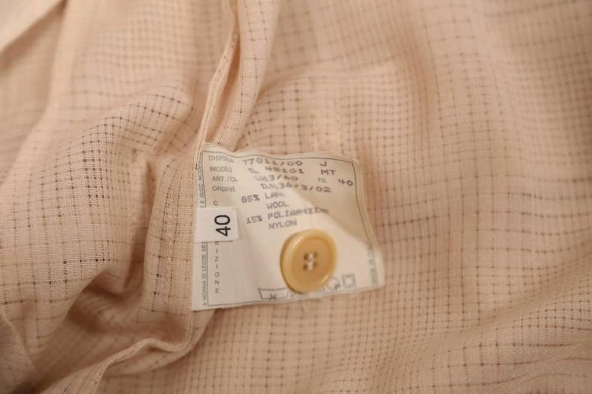 1997 HELMUT LANG dust pink sheer trench coat with windowpane weave In Excellent Condition In San Fransisco, CA