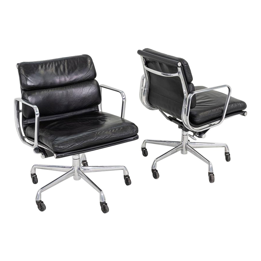 1997 Herman Miller Eames Management Soft Pad Desk Chair in Black Leather