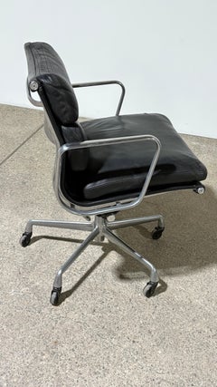 Black Leather Herman Miller Eames Soft Pad