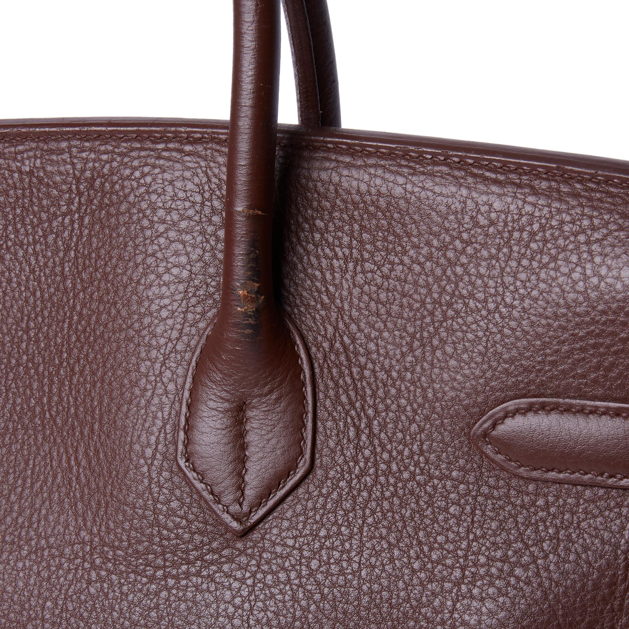 1997 Hermès Chocolate Brown Evercalf Leather Vintage Birkin 35cm 8