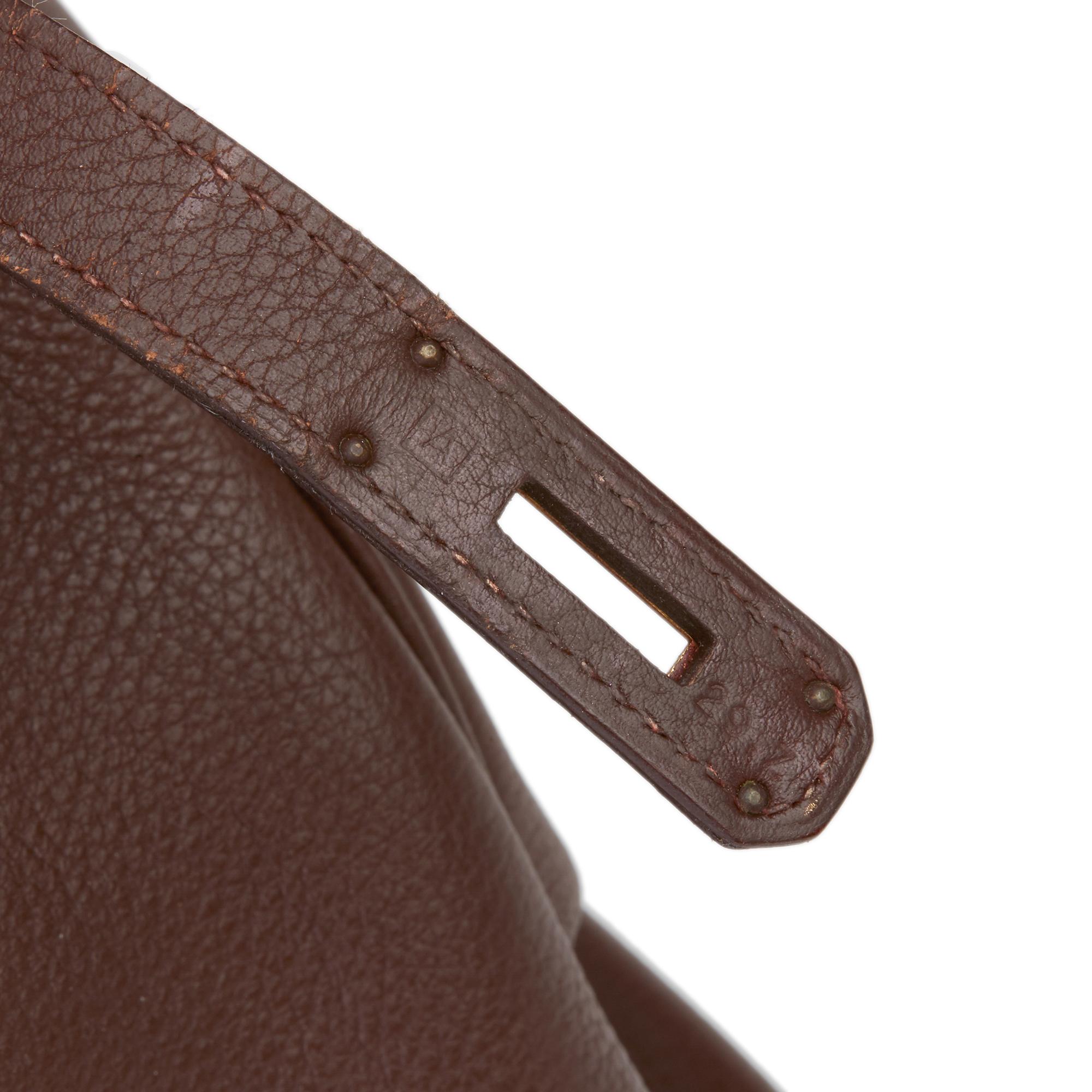 1997 Hermès Chocolate Brown Evercalf Leather Vintage Birkin 35cm 5