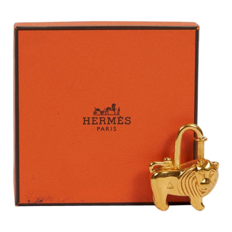 1997 Hermes Collectible Cadena Collectible Gold Lion Charm in Box