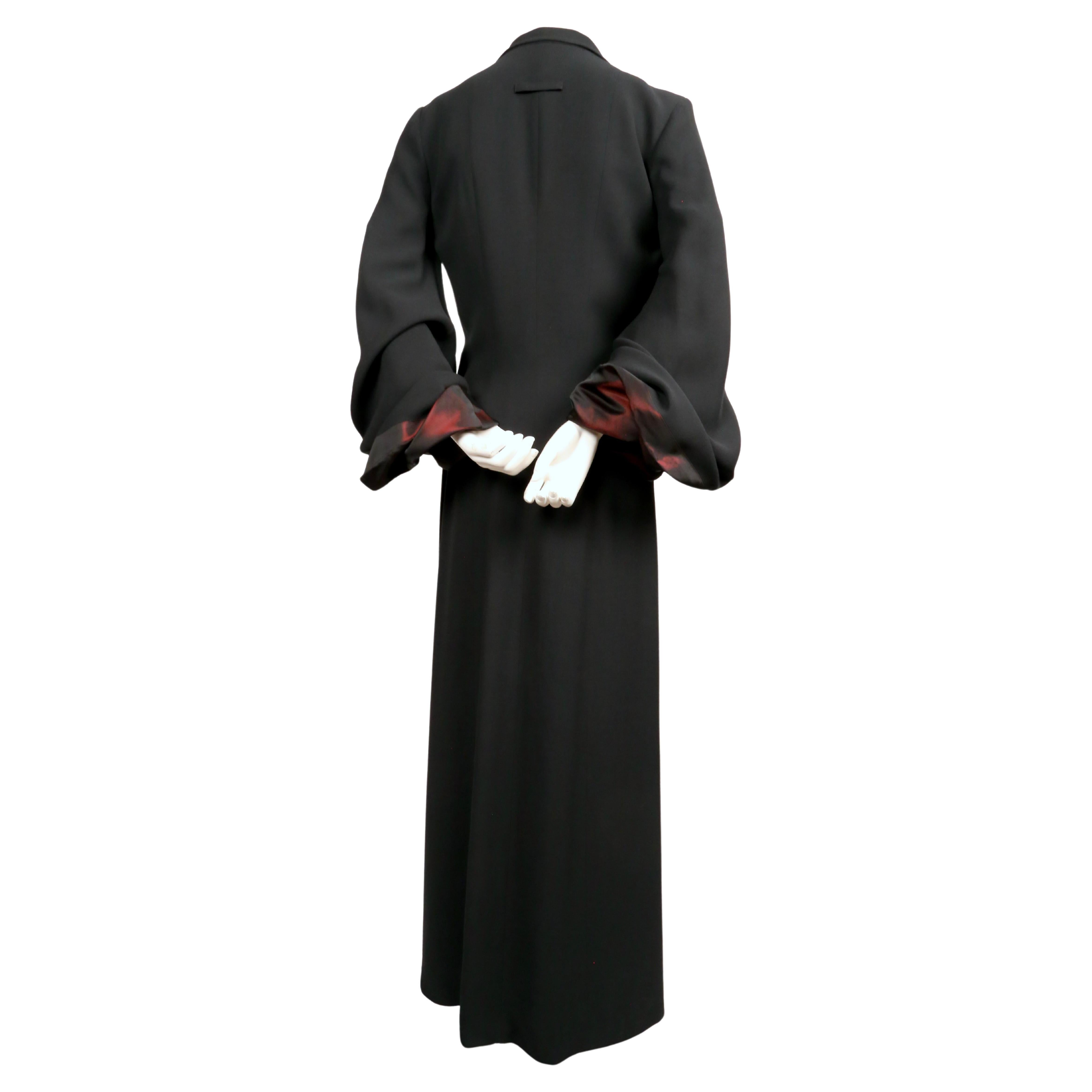 1997 JEAN PAUL GAULTIER RUNWAY maxi coat with frog closure & billowing sleeves For Sale 4