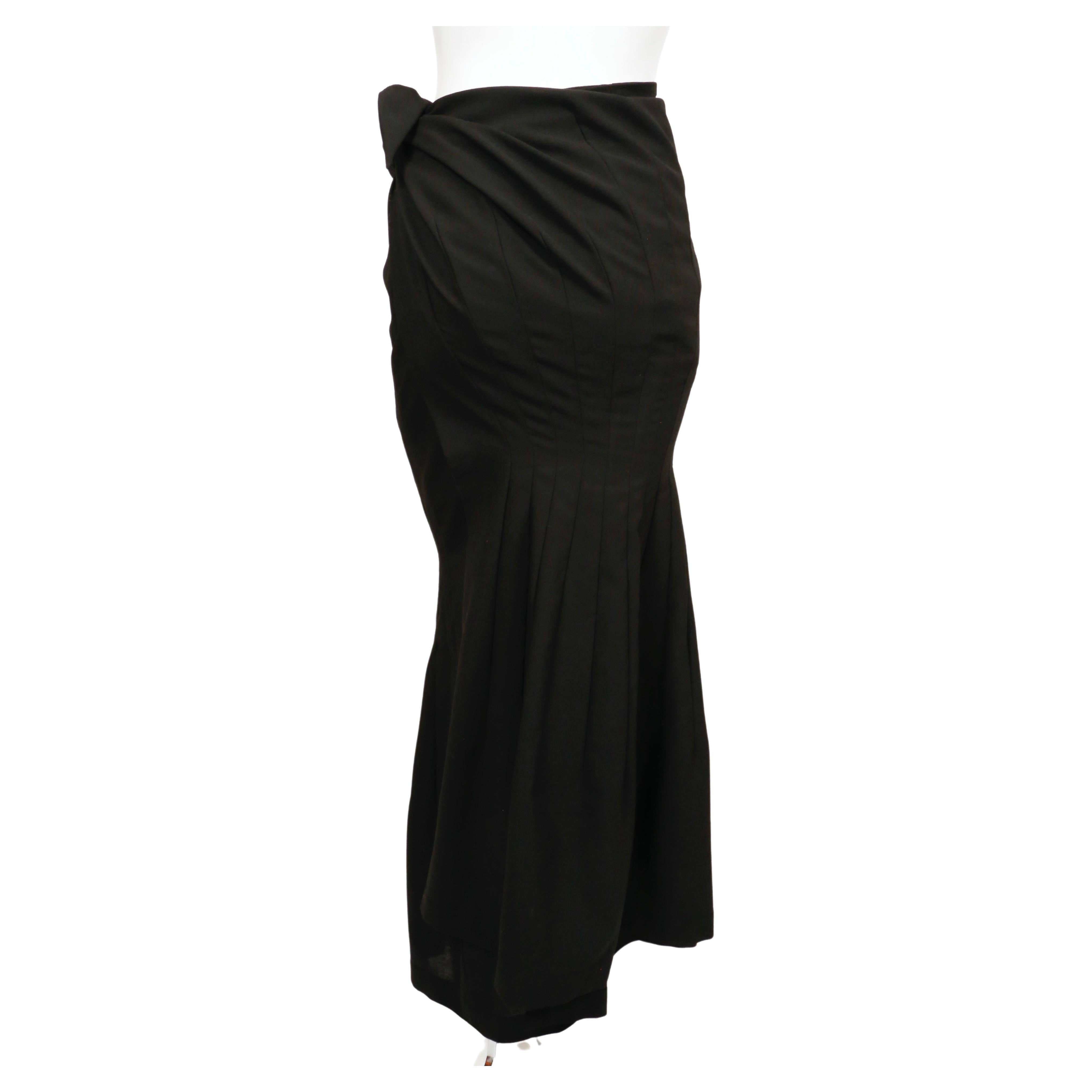 Black 1997 JUNYA WATANABE Comme Des Garcons black RUNWAY wrap skirt For Sale