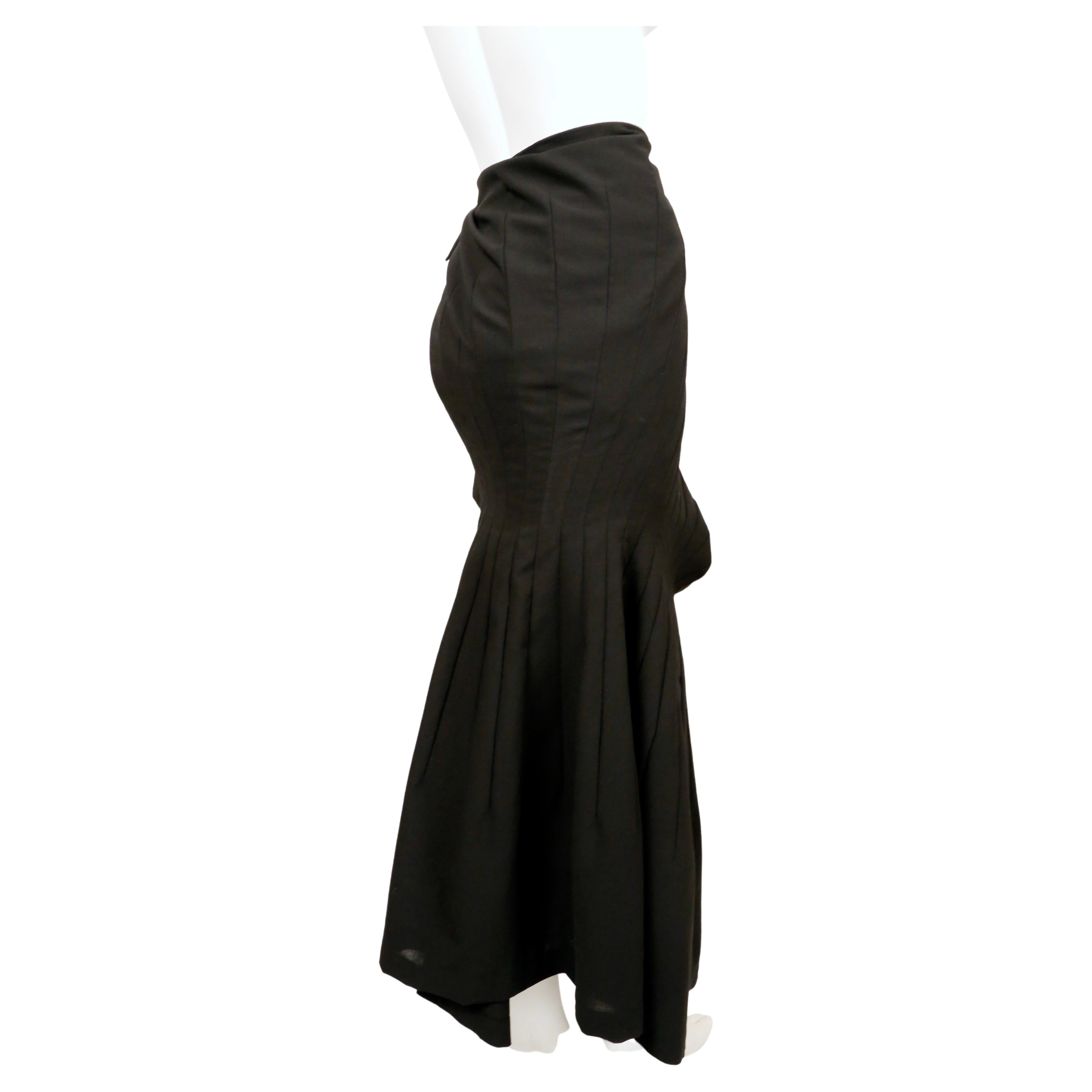 1997 JUNYA WATANABE Comme Des Garcons black RUNWAY wrap skirt For Sale 1