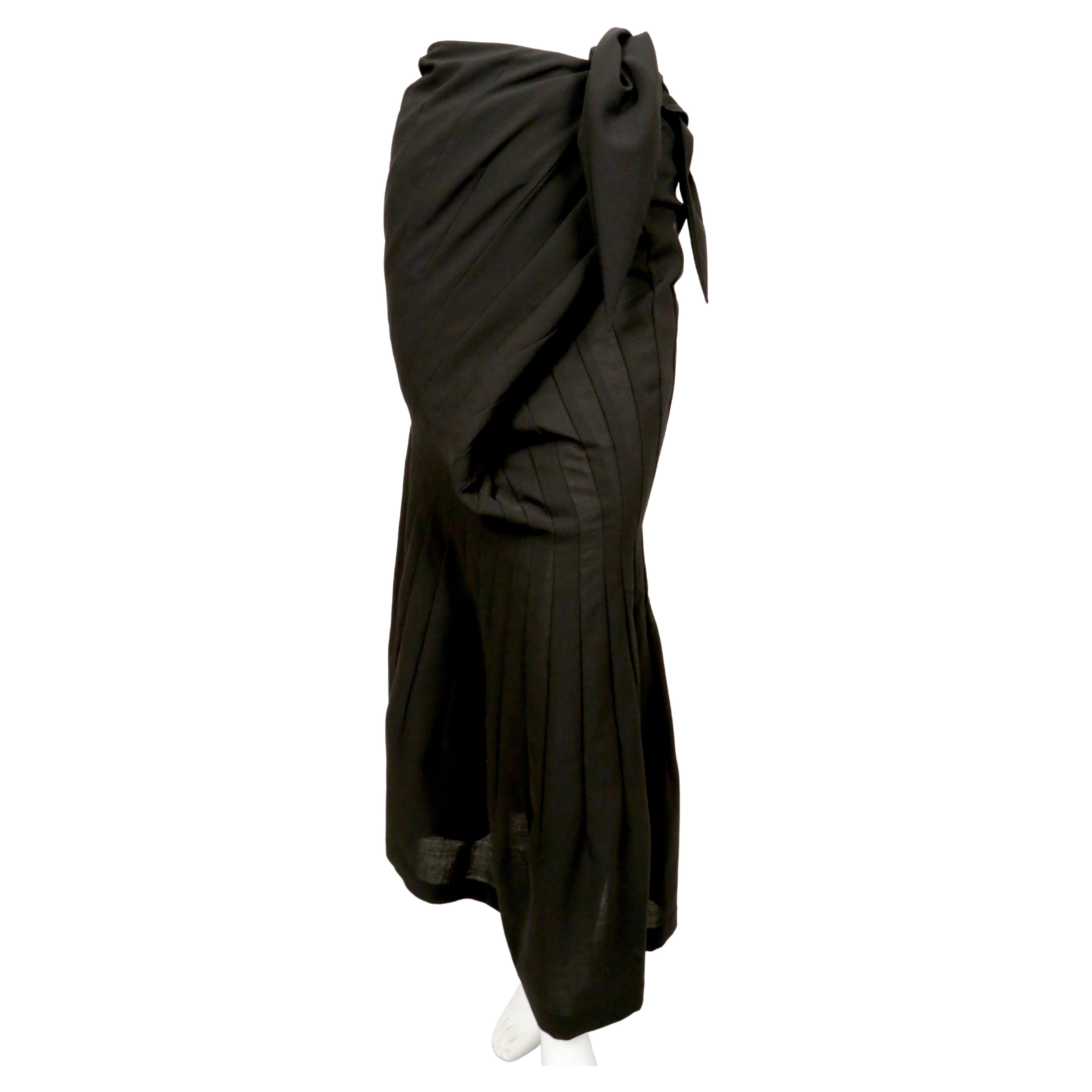 1997 JUNYA WATANABE Comme Des Garcons black RUNWAY wrap skirt For Sale 2
