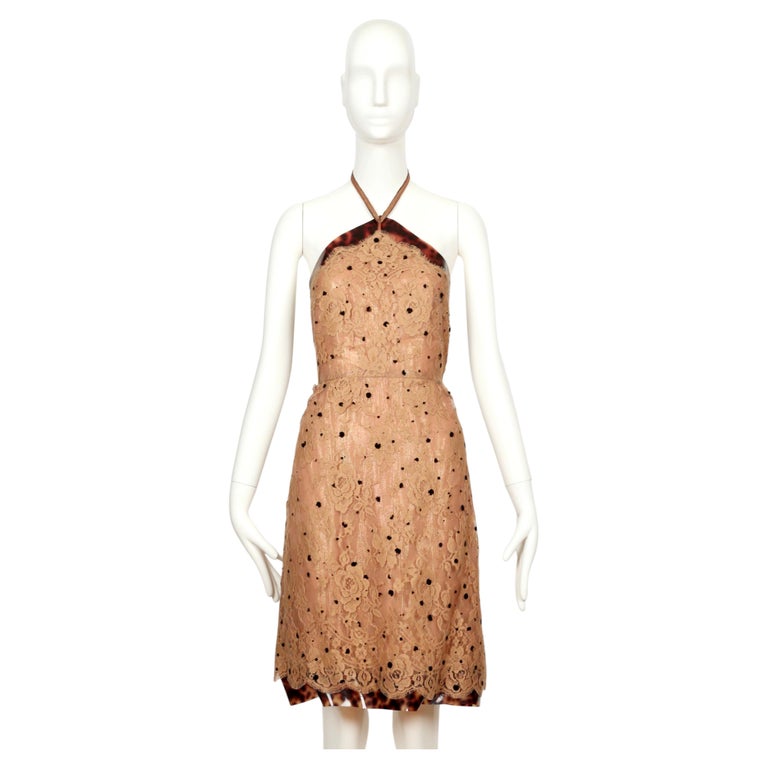 1997 Karl Lagerfeld for Chloe lace RUNWAY dress with iridescent lining For  Sale at 1stDibs