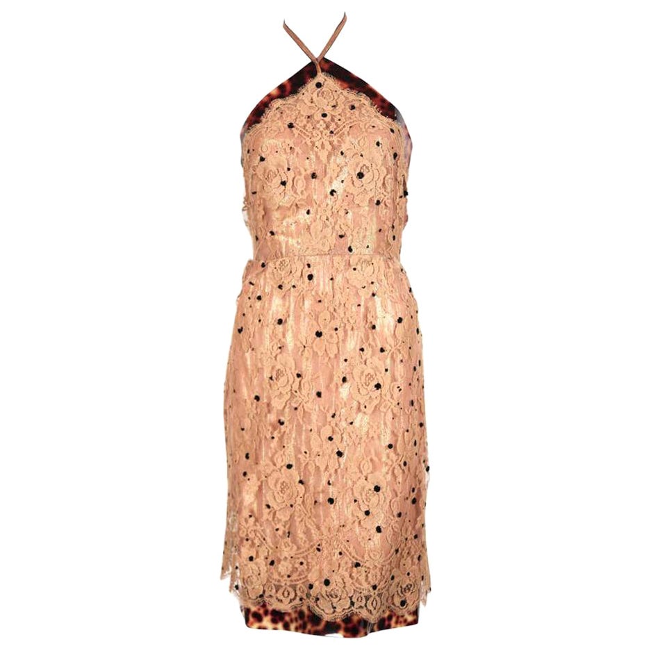 1997 Karl Lagerfeld for Chloe lace RUNWAY dress with iridescent lining For Sale
