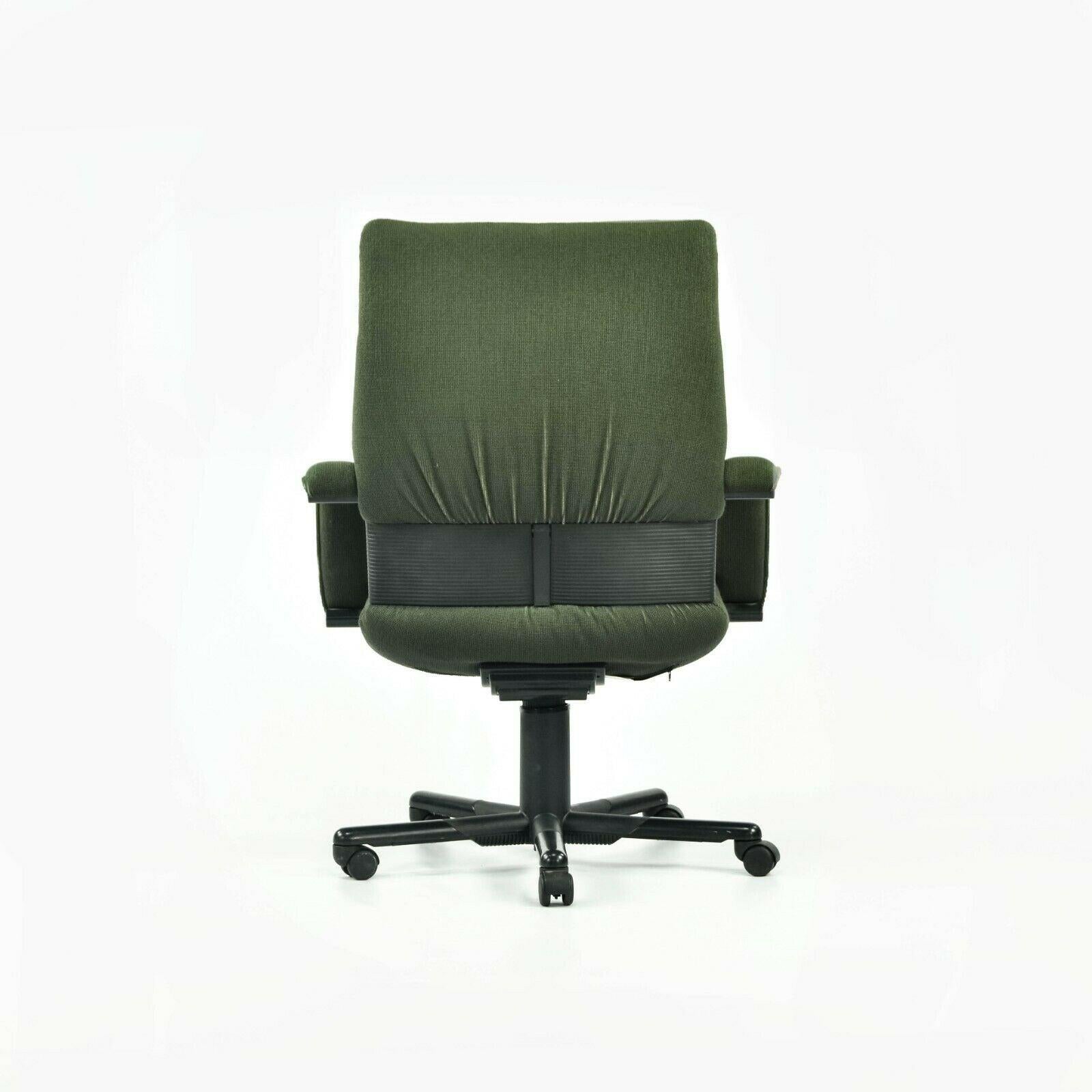 Late 20th Century 1997 Mario Bellini Vitra Figura Post Modern High Back Desk Chair in Green Fabric