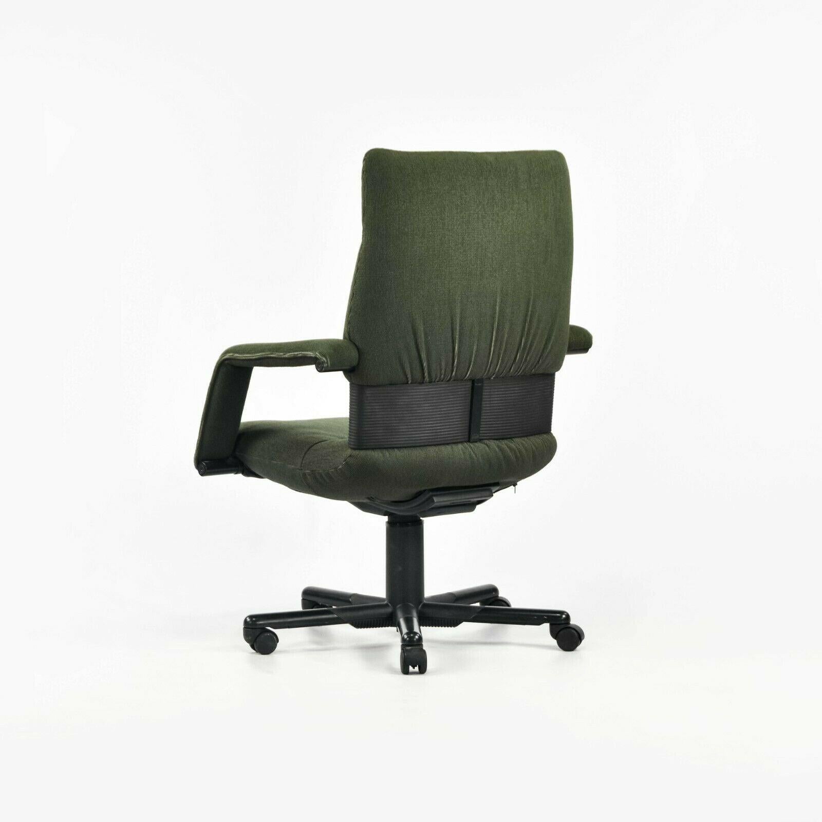 Metal 1997 Mario Bellini Vitra Figura Post Modern High Back Desk Chair in Green Fabric For Sale