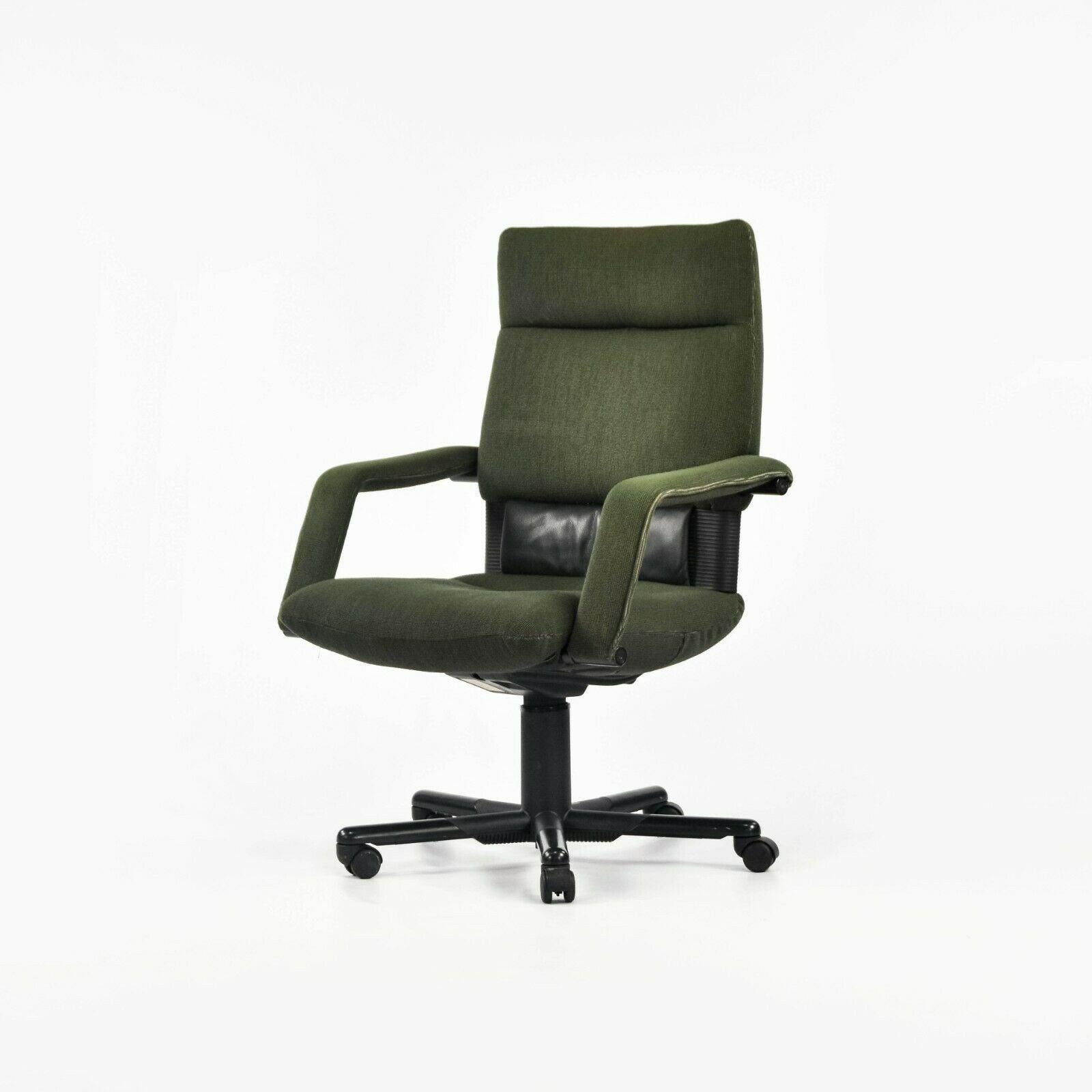 1997 Mario Bellini Vitra Figura Post Modern High Back Desk Chair in Green Fabric 2