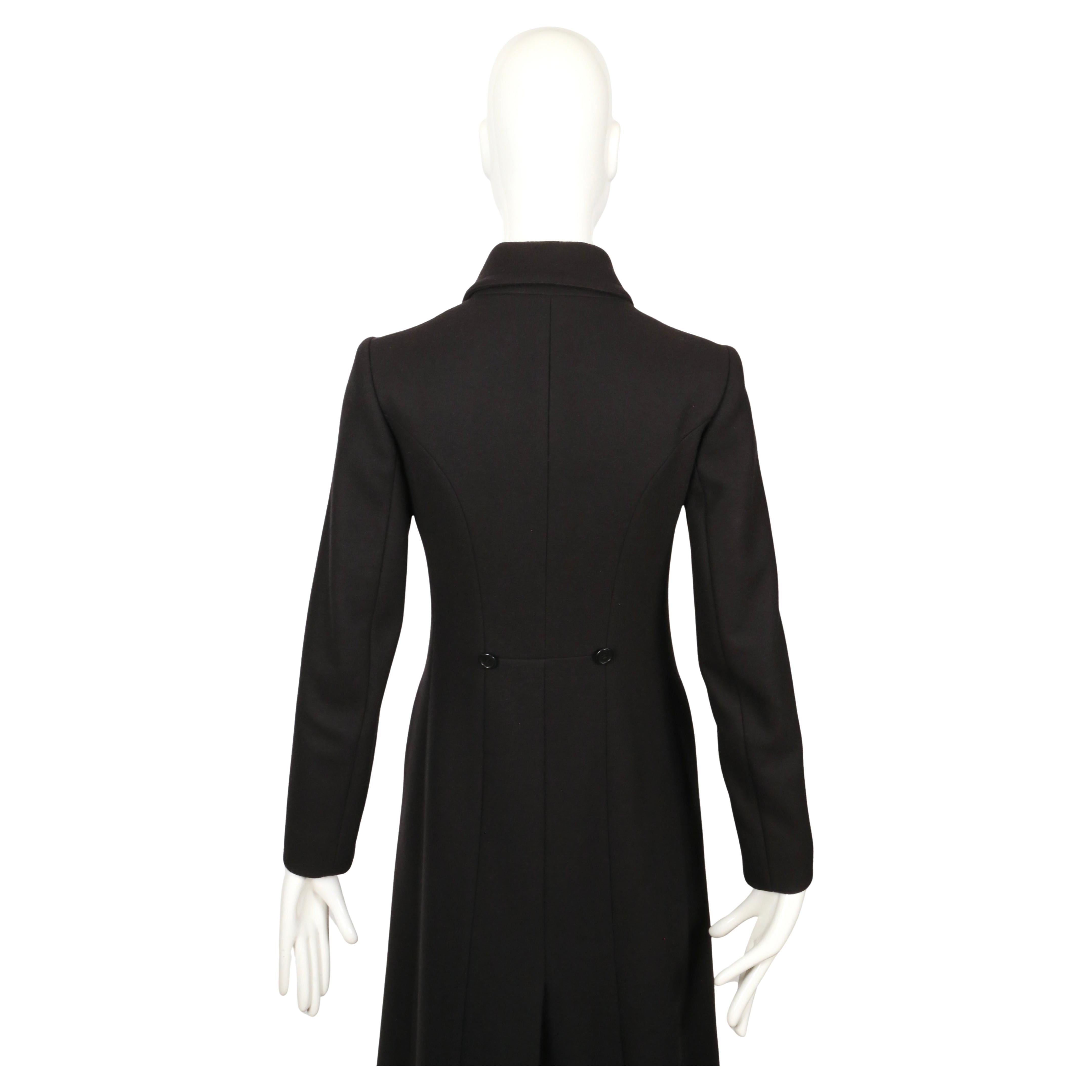 1997 MIU MIU maxi cappotto in lana nera RUNWAY in vendita 6