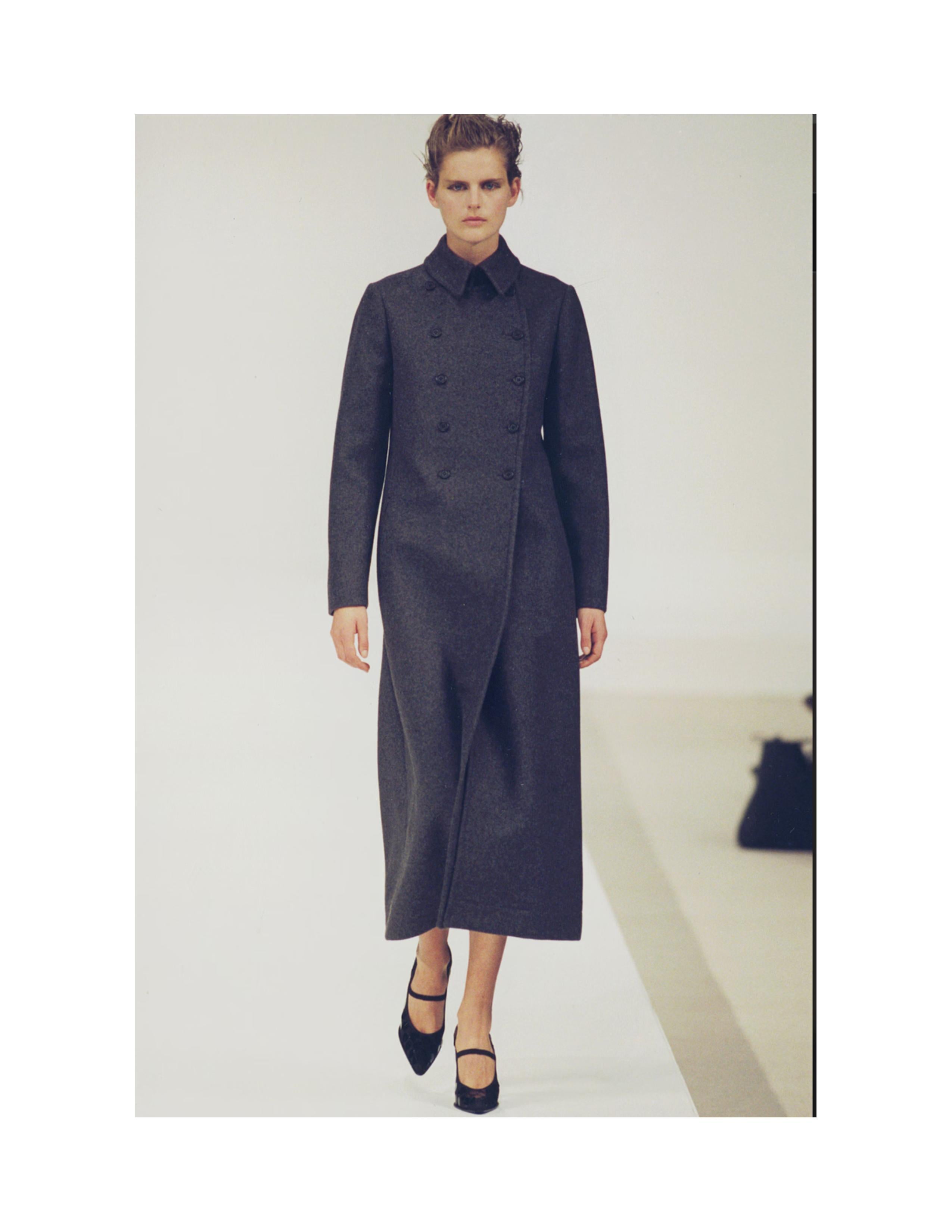 1997 MIU MIU maxi cappotto in lana nera RUNWAY in vendita 10