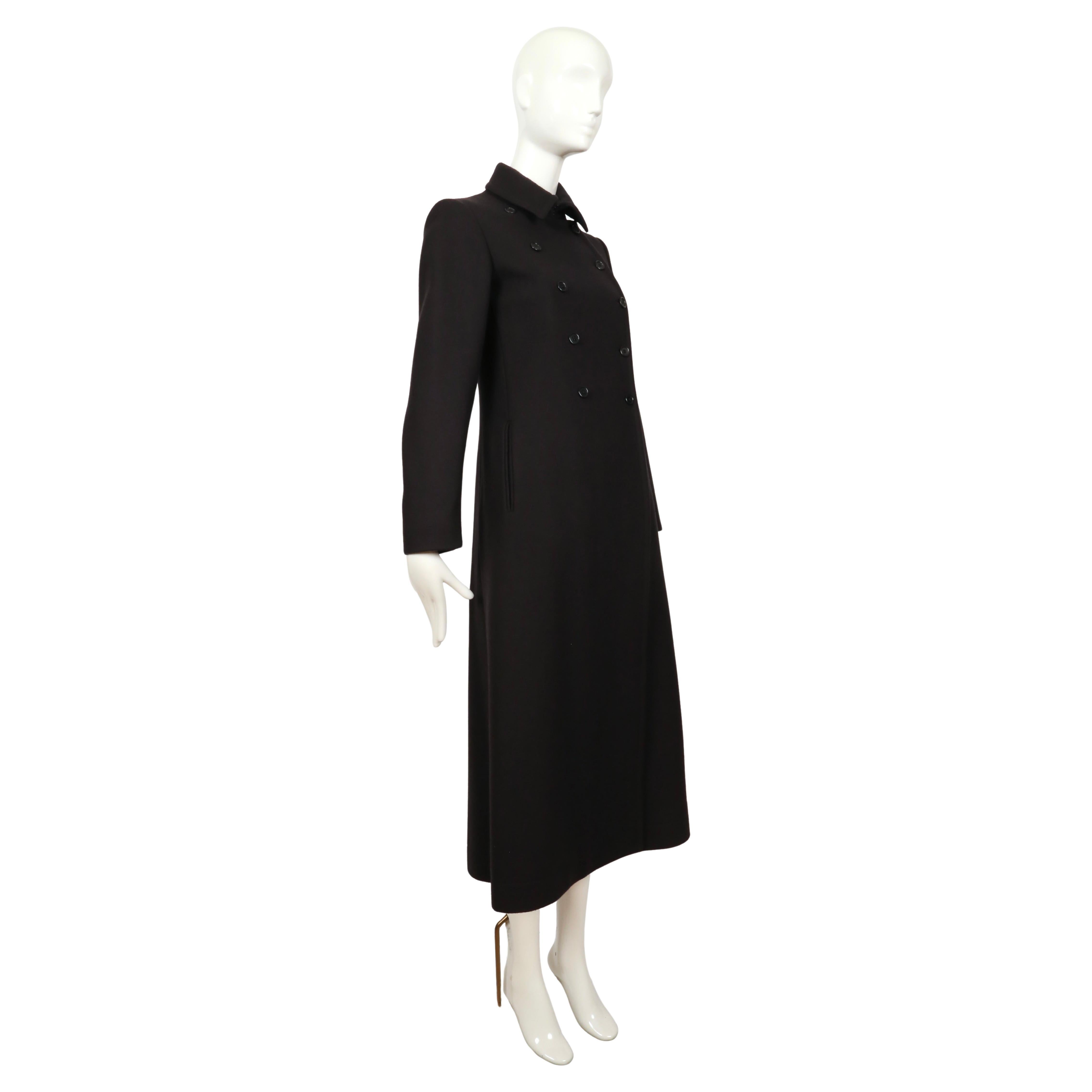 Nero 1997 MIU MIU maxi cappotto in lana nera RUNWAY in vendita