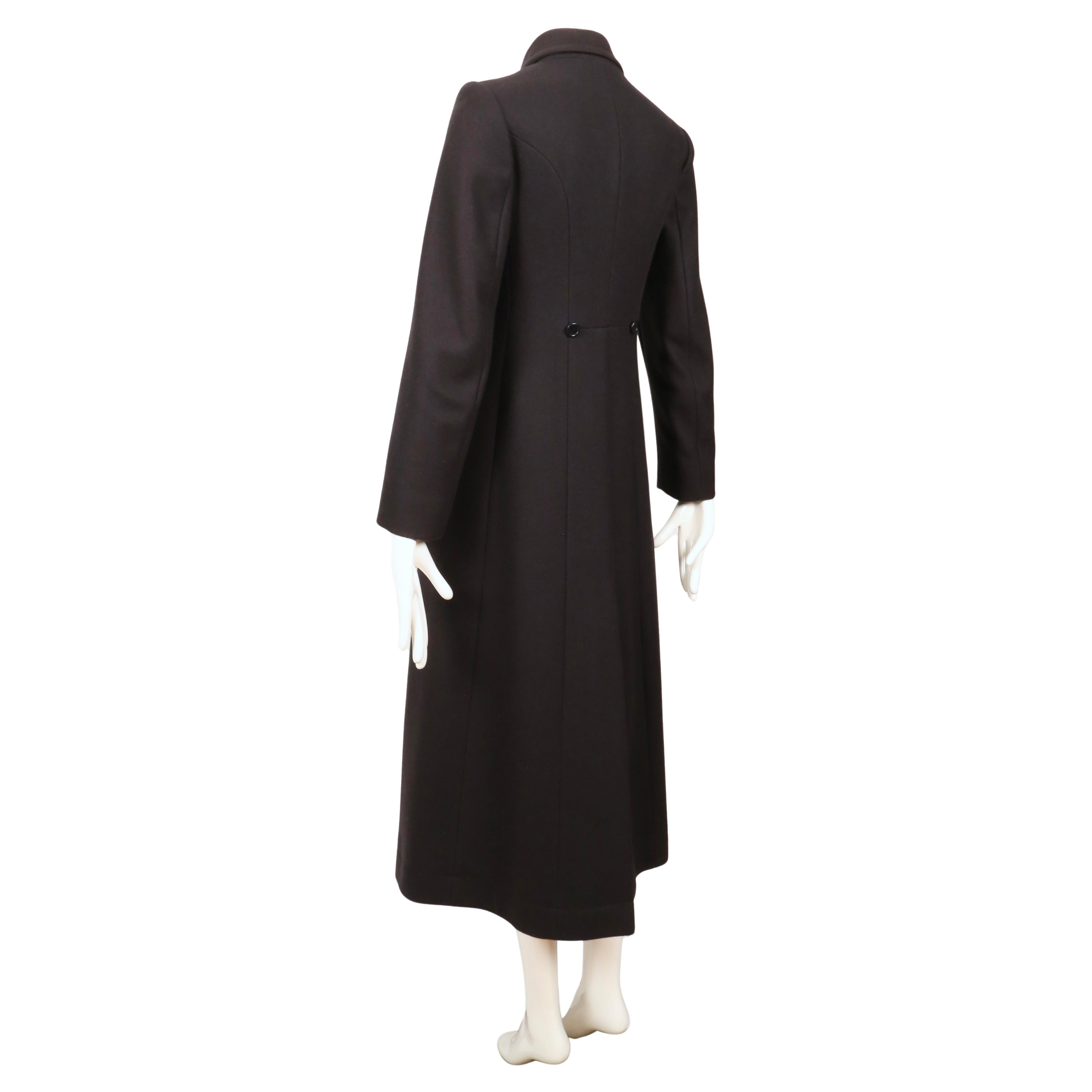 1997 MIU MIU maxi cappotto in lana nera RUNWAY in vendita 4