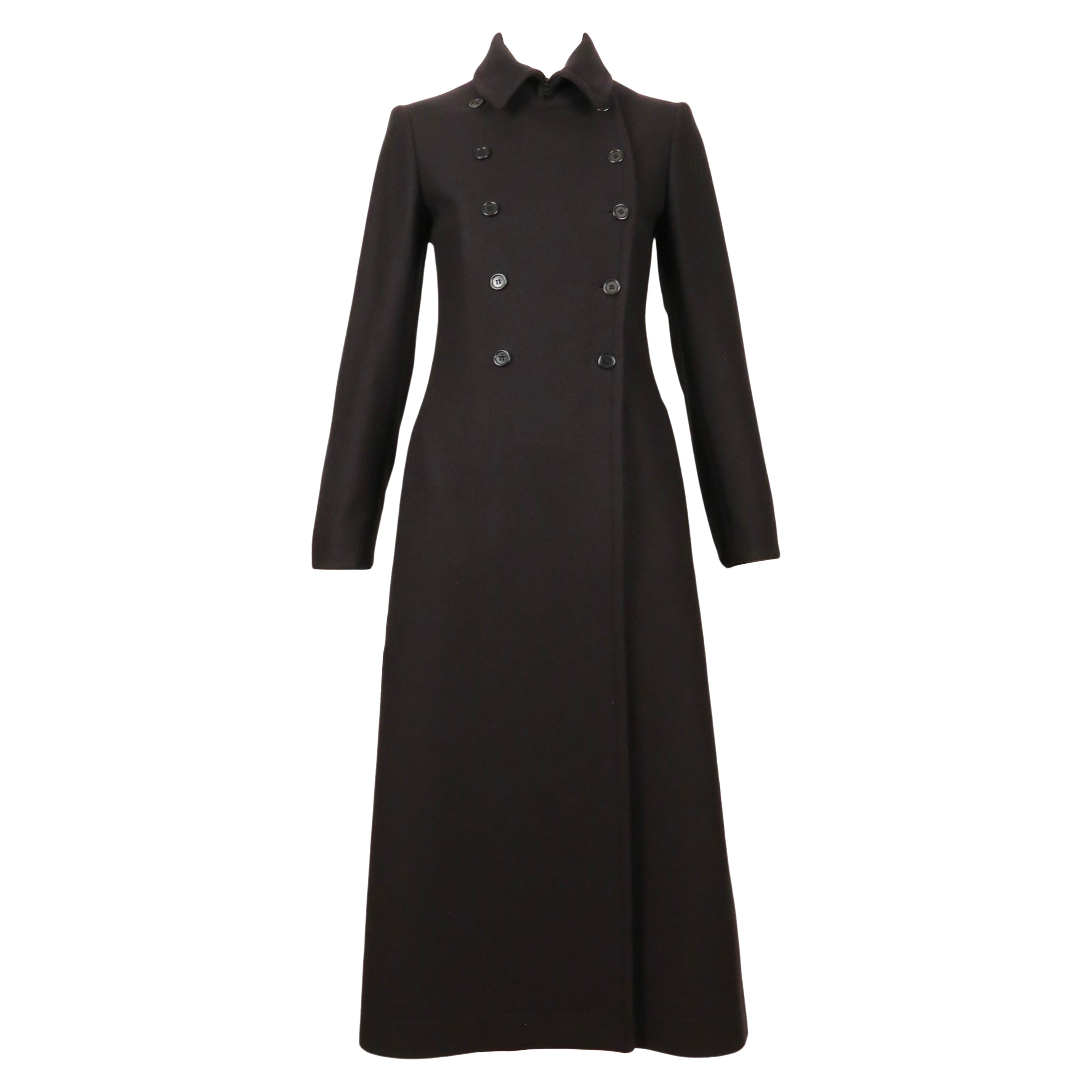 1997 MIU MIU black wool maxi RUNWAY coat For Sale at 1stDibs