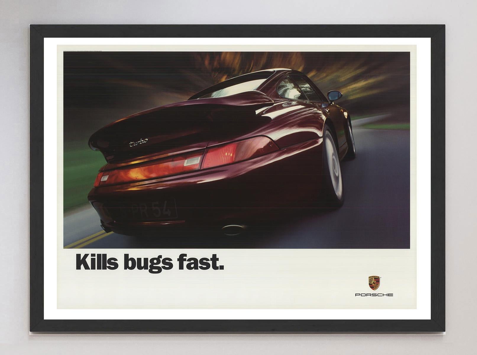 Late 20th Century 1997 Porsche 911 Turbo - Kills Bugs Fast Original Vintage Poster