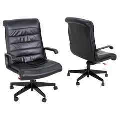 1997 Richard Sapper for Knoll Executive Desk Chair in Black Leather