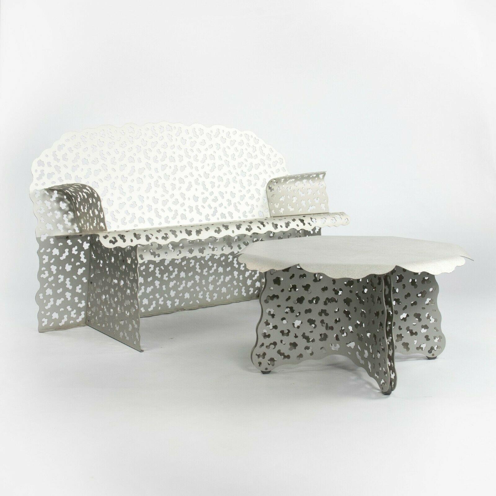 1997 Richard Schultz Topiary Outdoor Bench with Custom Aluminum Finish #2 In Good Condition For Sale In Philadelphia, PA